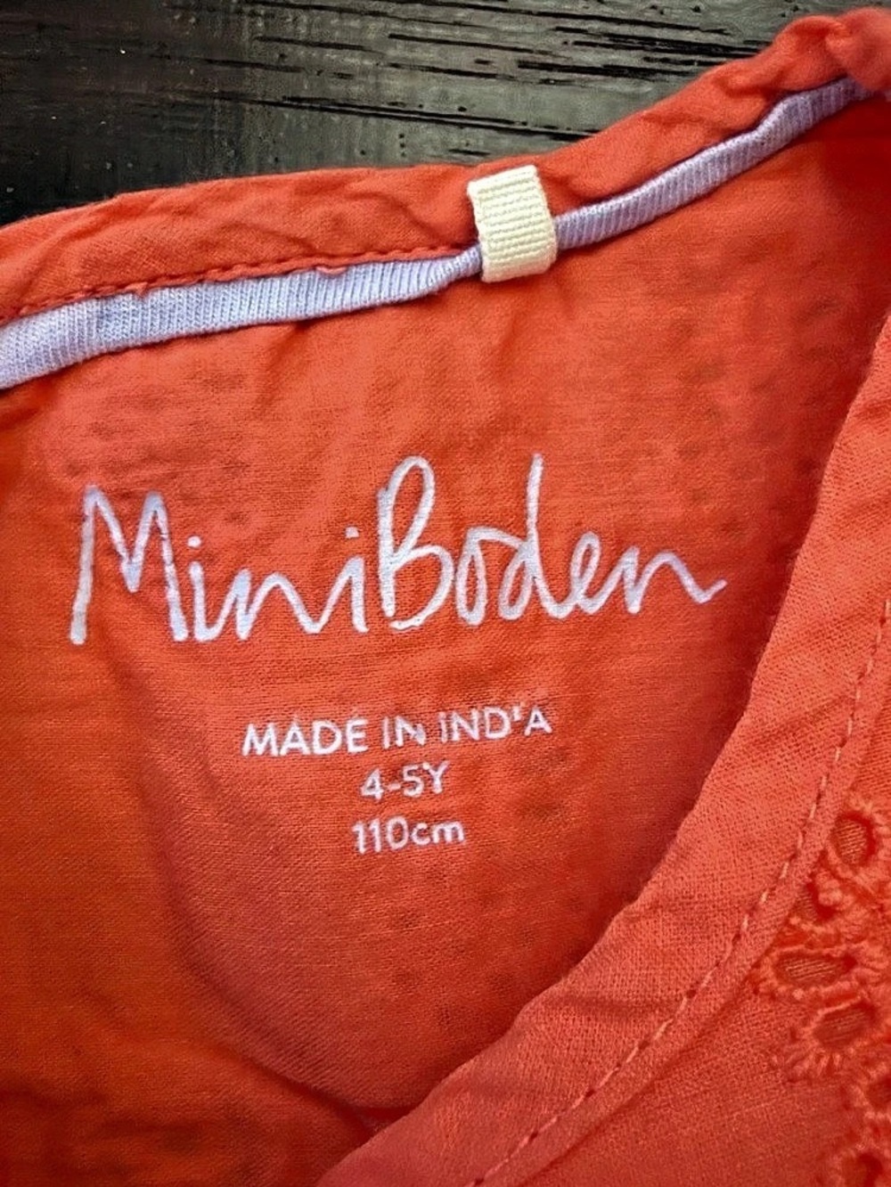 Mini Boden Girls Casual Top Orange Size 4T - Picture 3 of 3